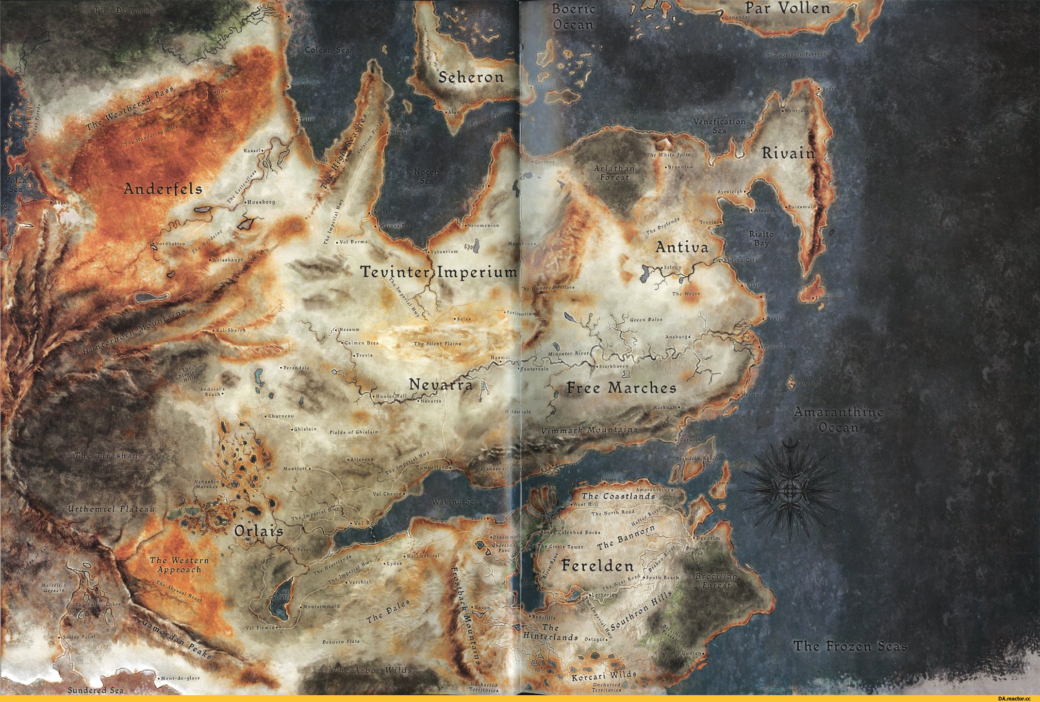 Dragon map. Карта Тедаса Dragon age. Dragon age Inquisition карта Тедаса. Dragon age карта мира Тедаса. Dragon age карта мира на русском.