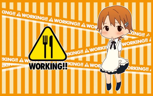 Konachan.com - 75460 inami_mahiru orange_hair short_hair waitress working!!.jpg